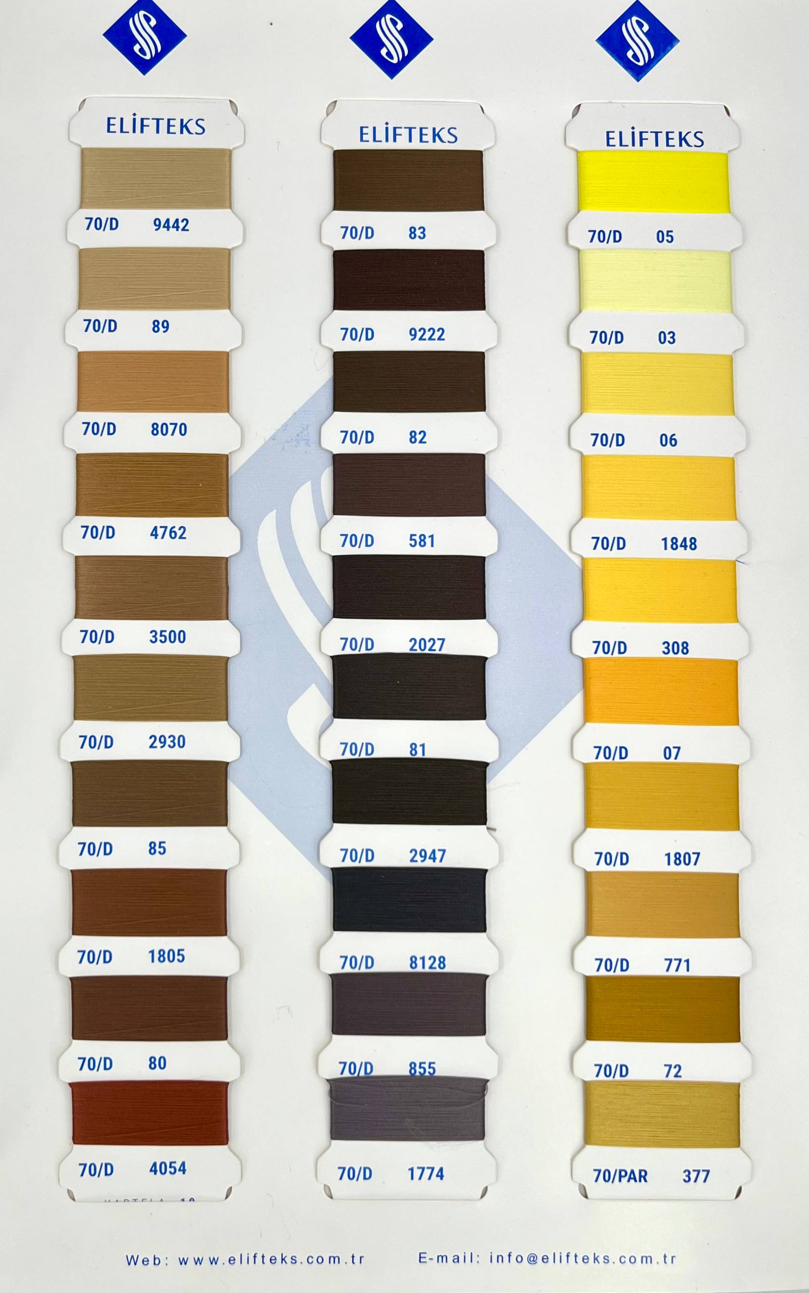 Elifteks jacquard thread color catalog - part 2