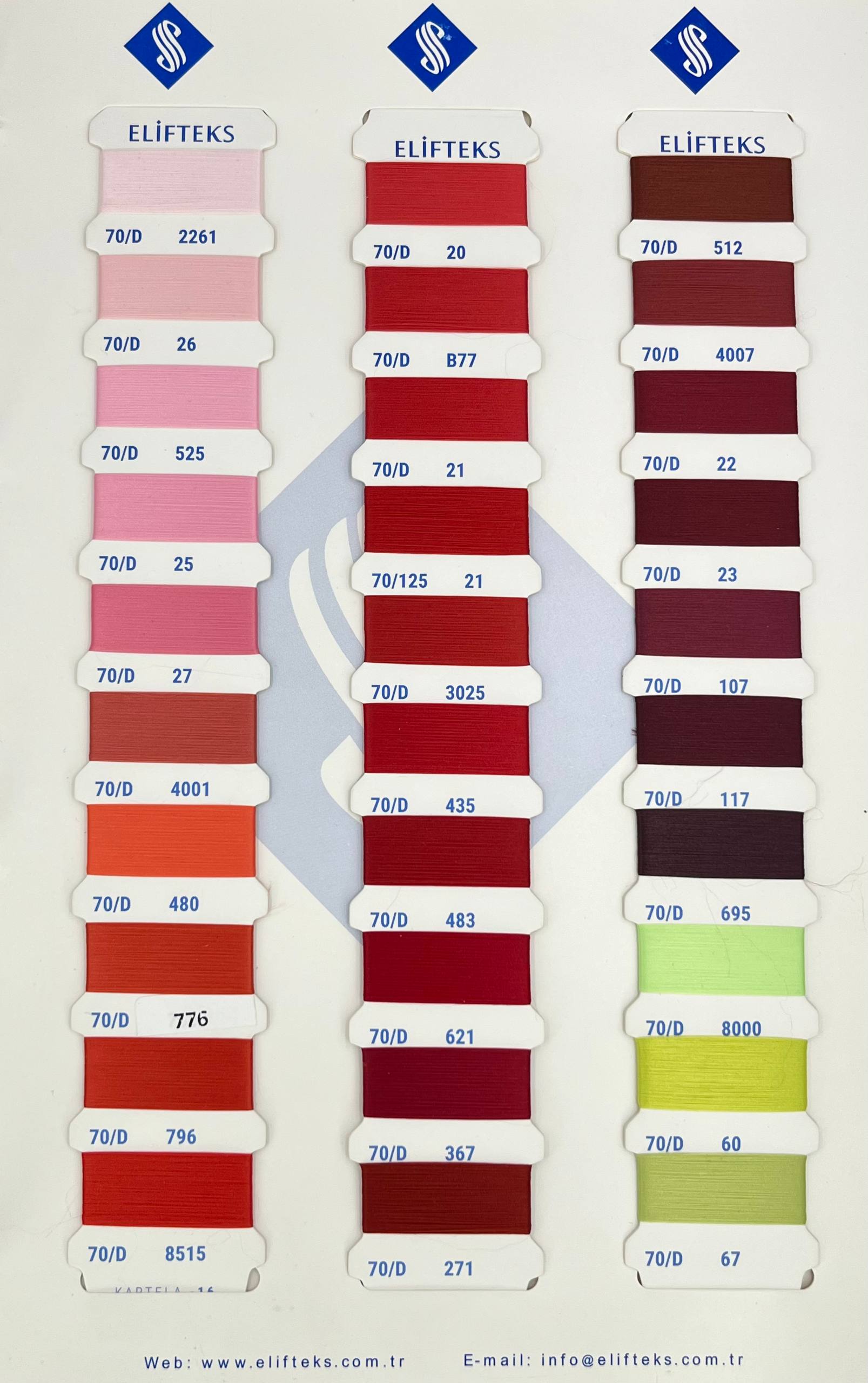 Elifteks jacquard thread color catalog - part 4