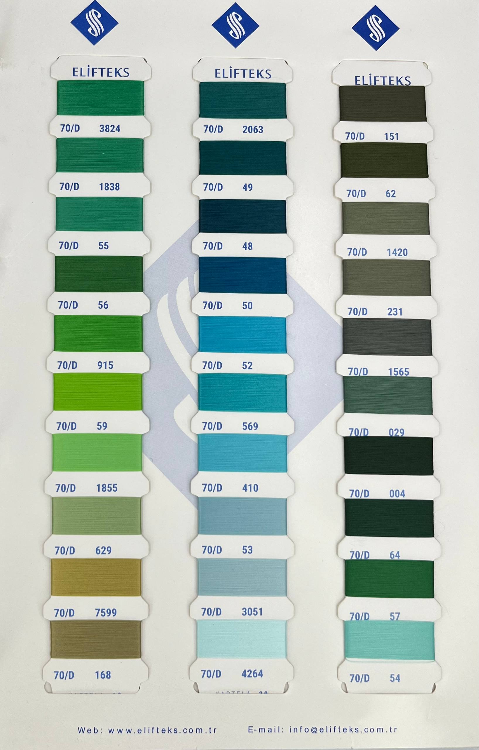 Elifteks jacquard thread color catalog - part 5