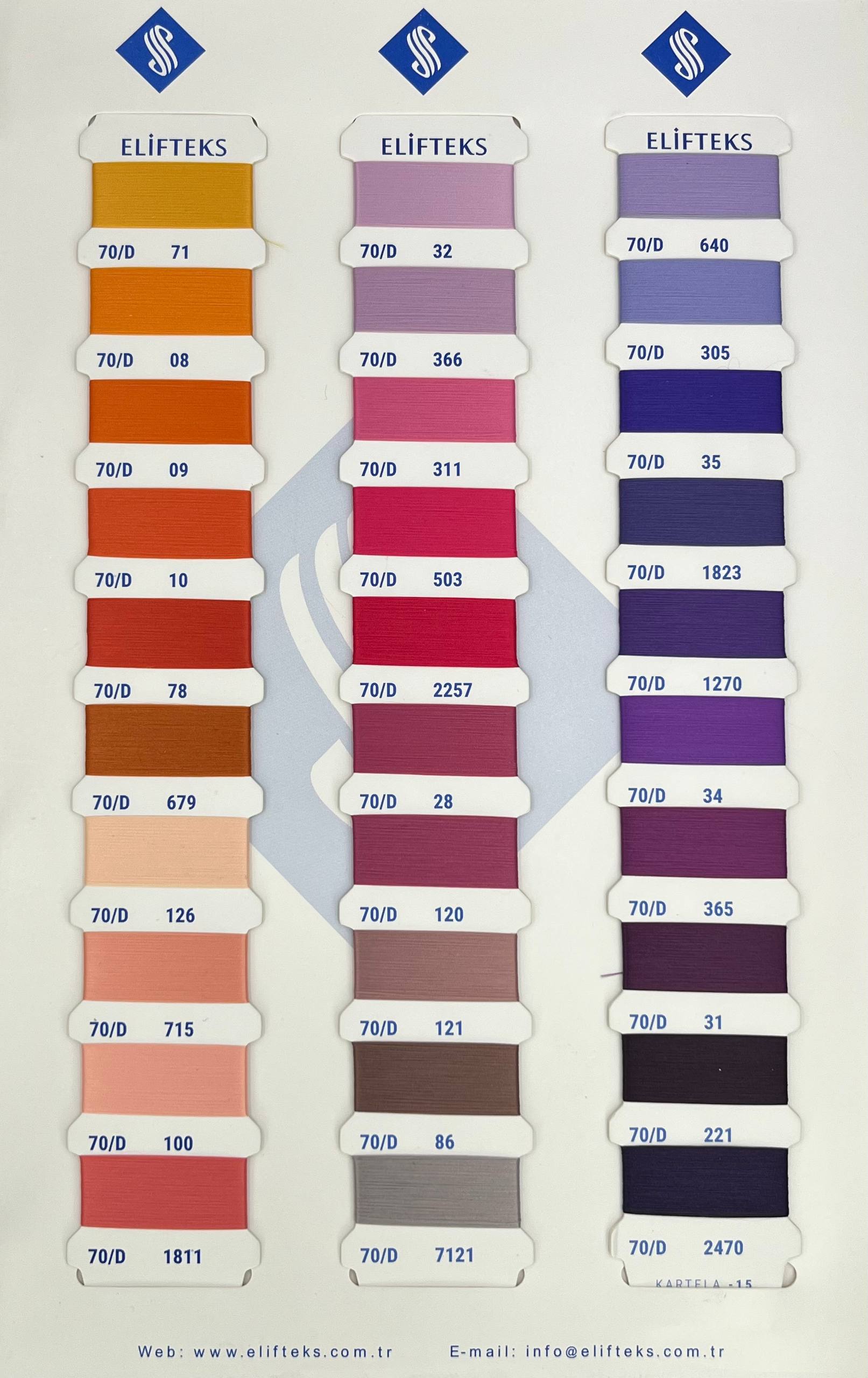 Elifteks jacquard thread color catalog - part 6