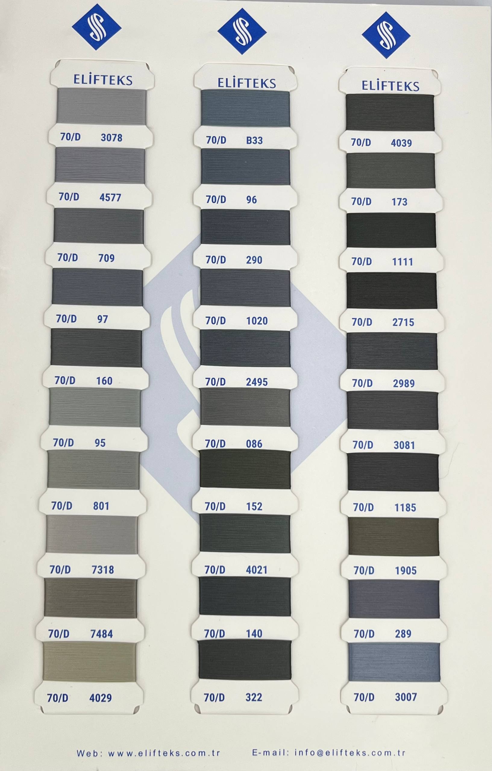 Elifteks jacquard thread color catalog - part 8