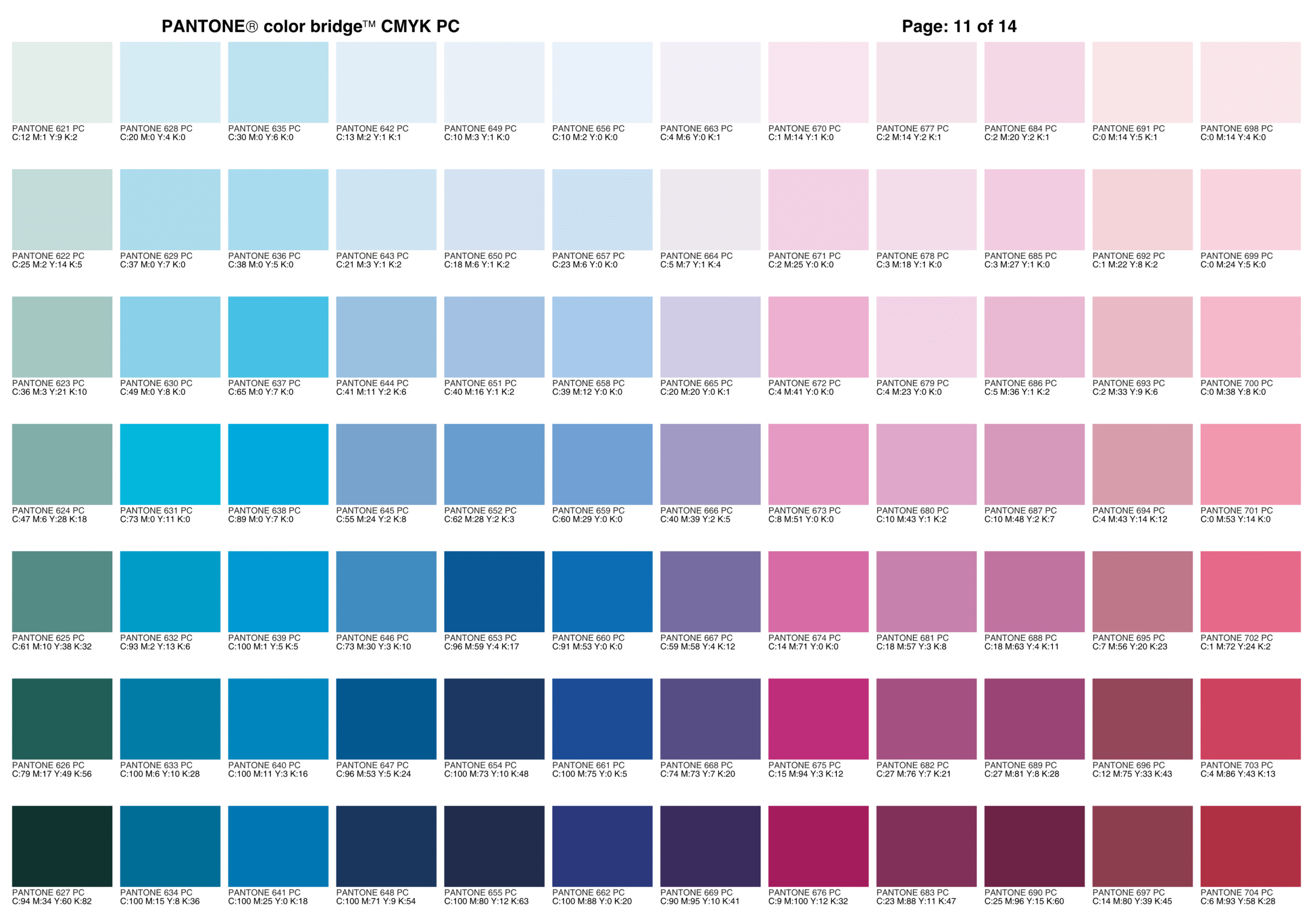 Каталог цветов Pantone - часть 11