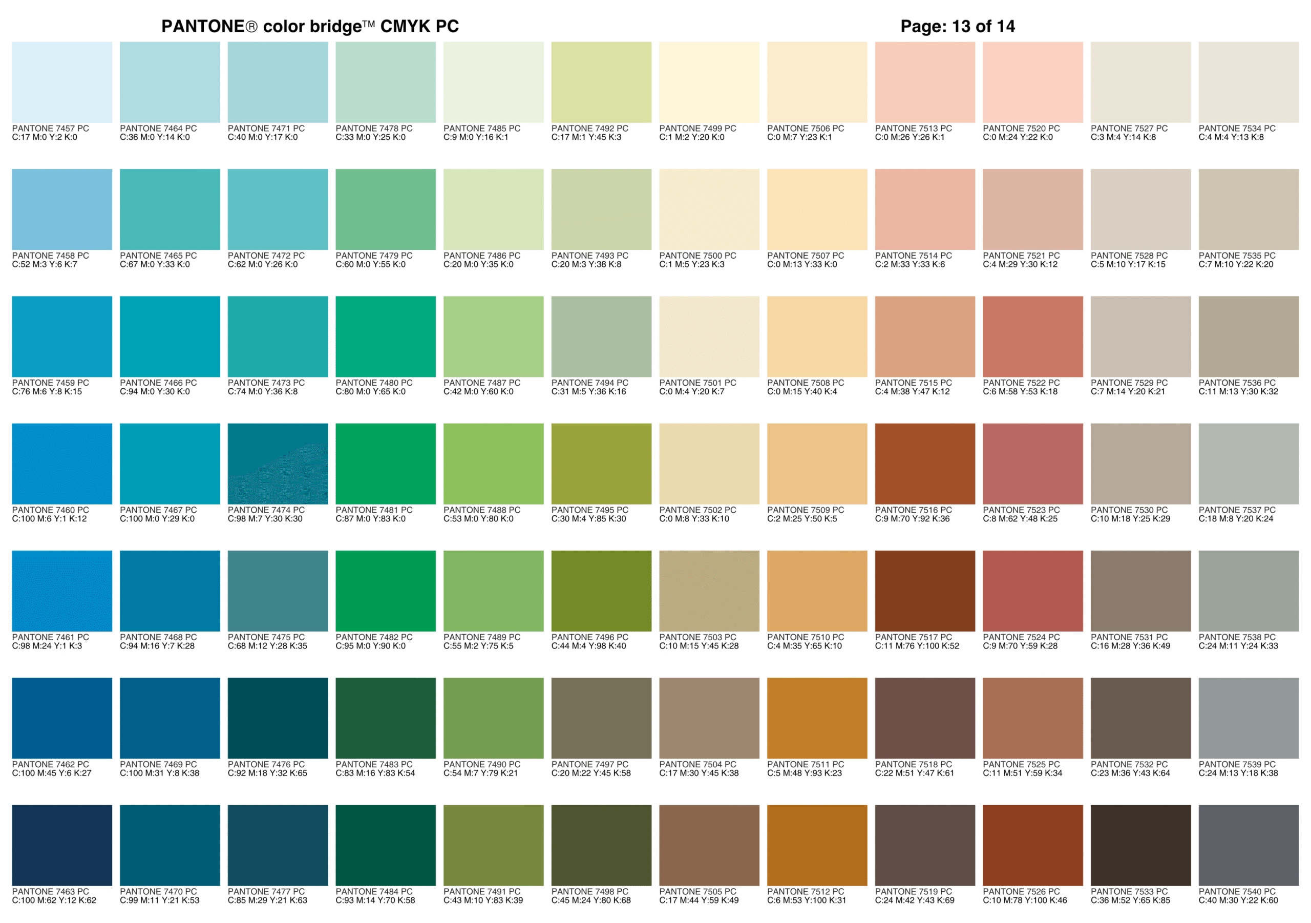 Каталог кольорів Pantone - частина 13