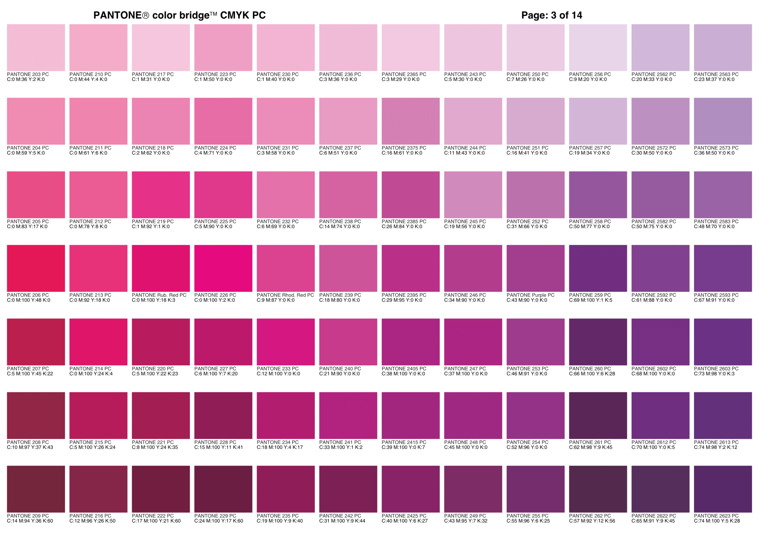 Каталог цветов Pantone - часть 3