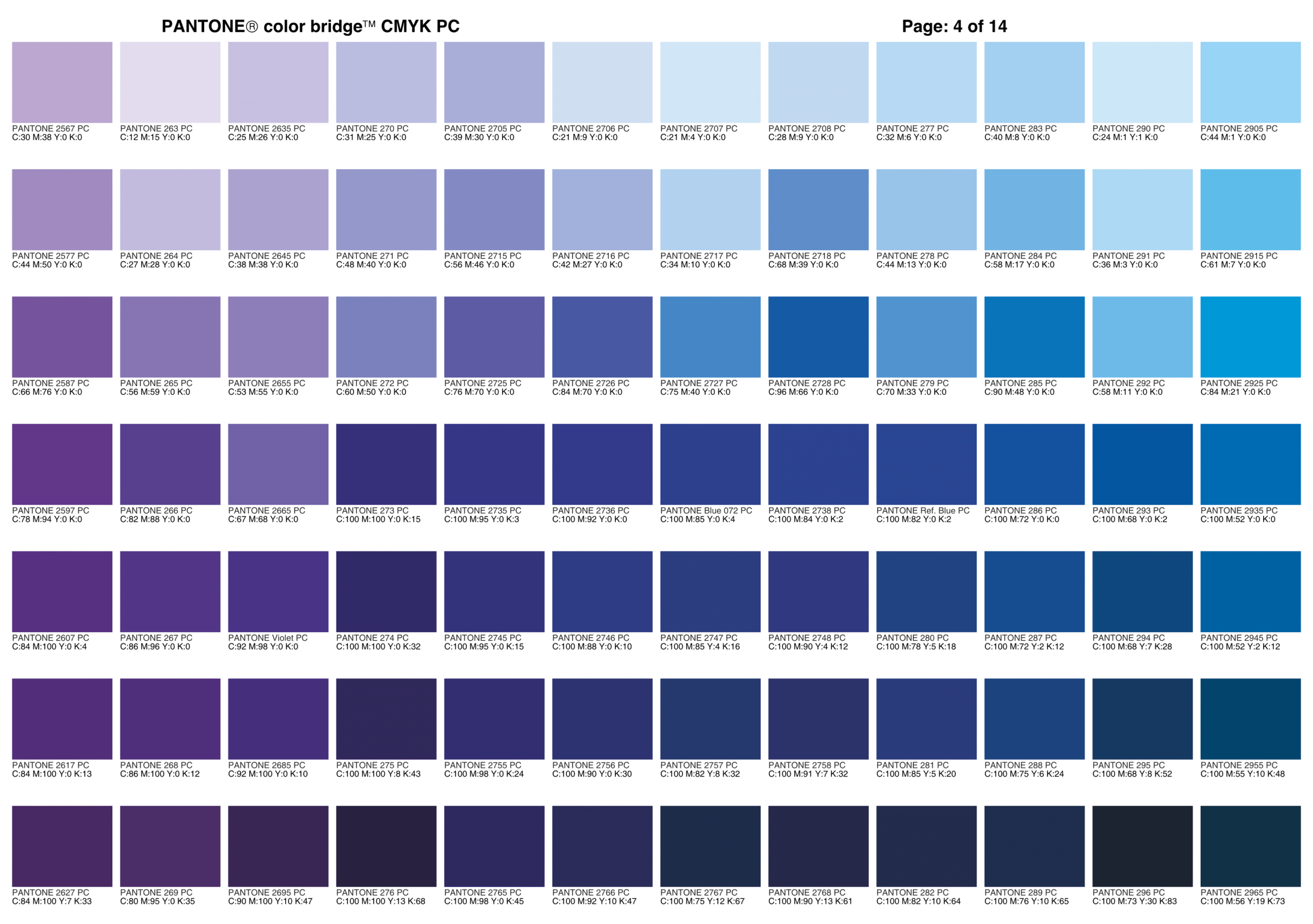 Каталог кольорів Pantone - частина 4