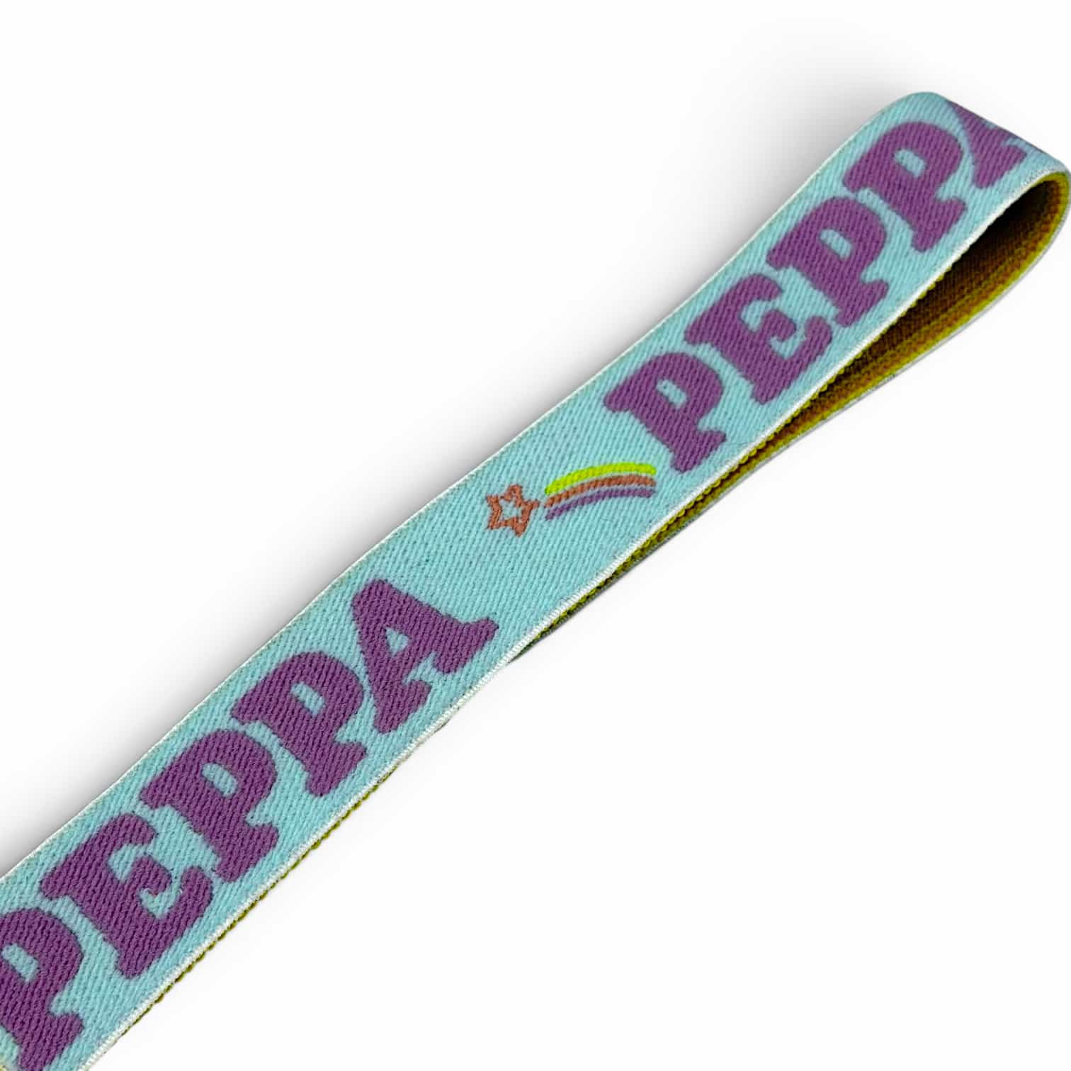 Kids jacquard elastic band with custom colorful pattern and text
