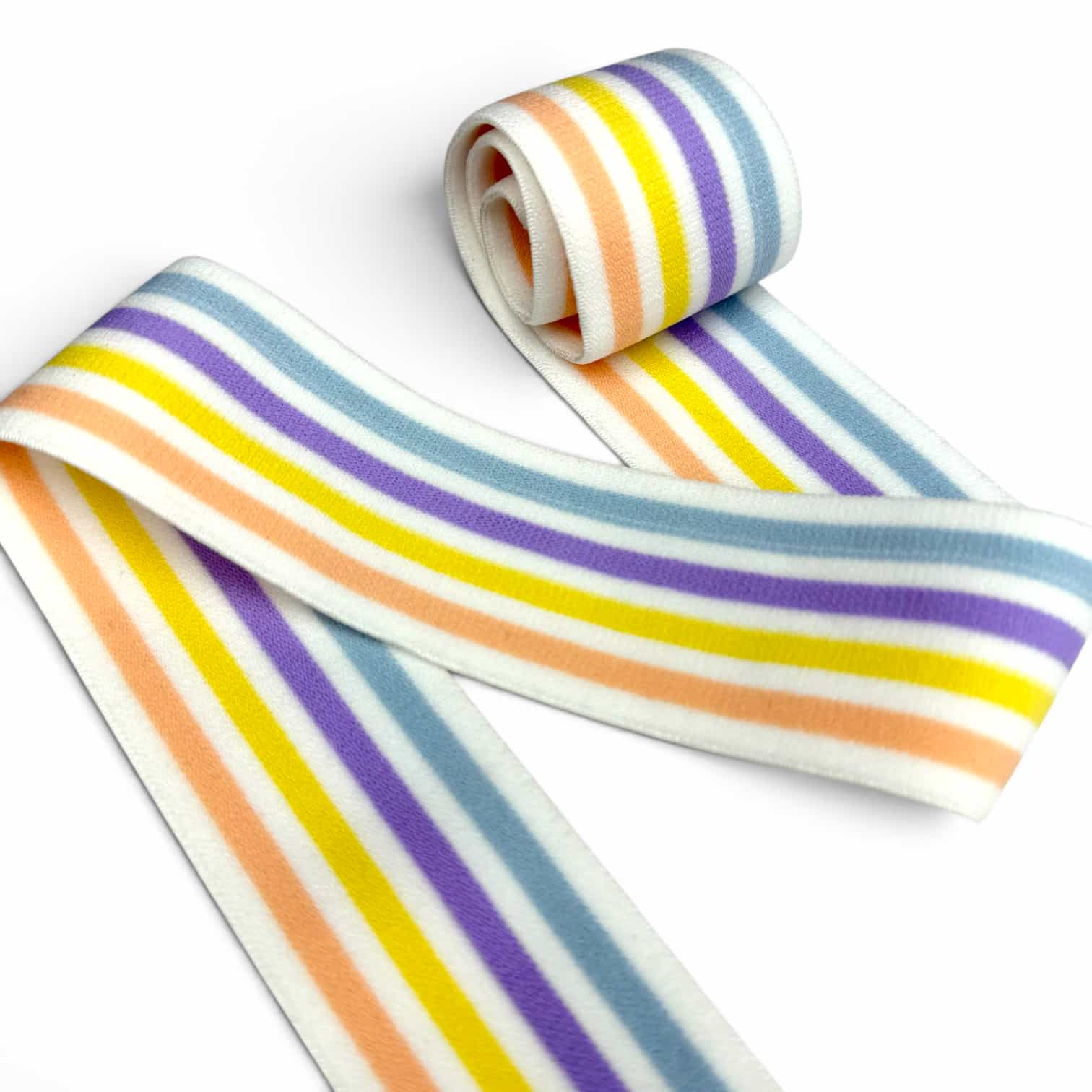 Bright multicolor striped jacquard elastic band for kids and sportswear
