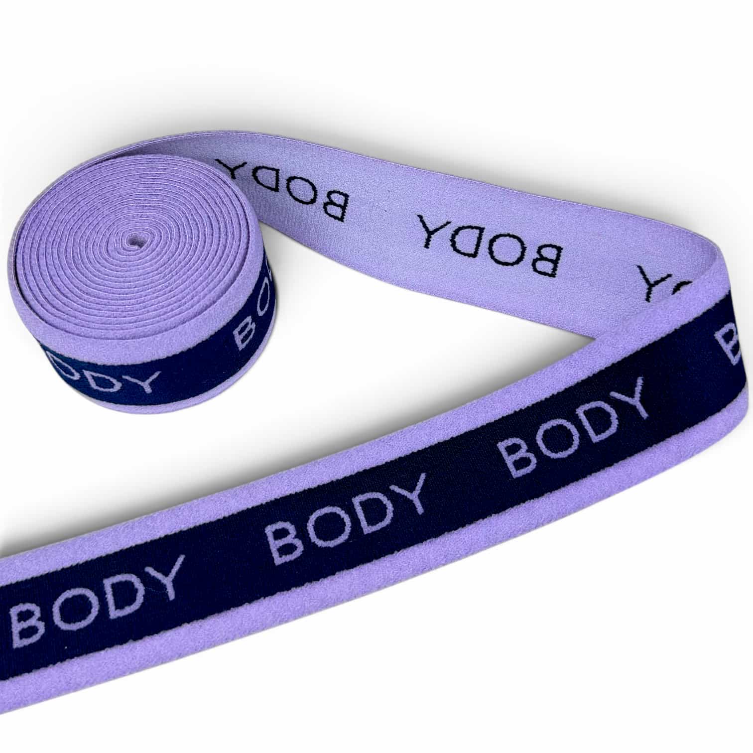Lavender jacquard elastic waistband with BODY custom logo for underwear