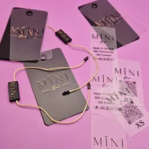 Комплект брендування MINI: чорні бирки, пломби, прозорі етикетки.