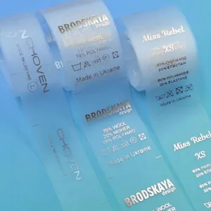 Зразки друку на прозорій силіконовій стрічці / Printing samples on transparent silicone ribbon / Label of World