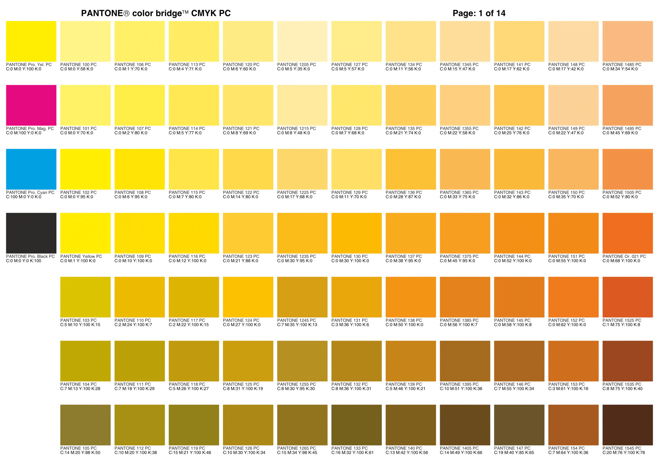 Pantone color catalog - part 1