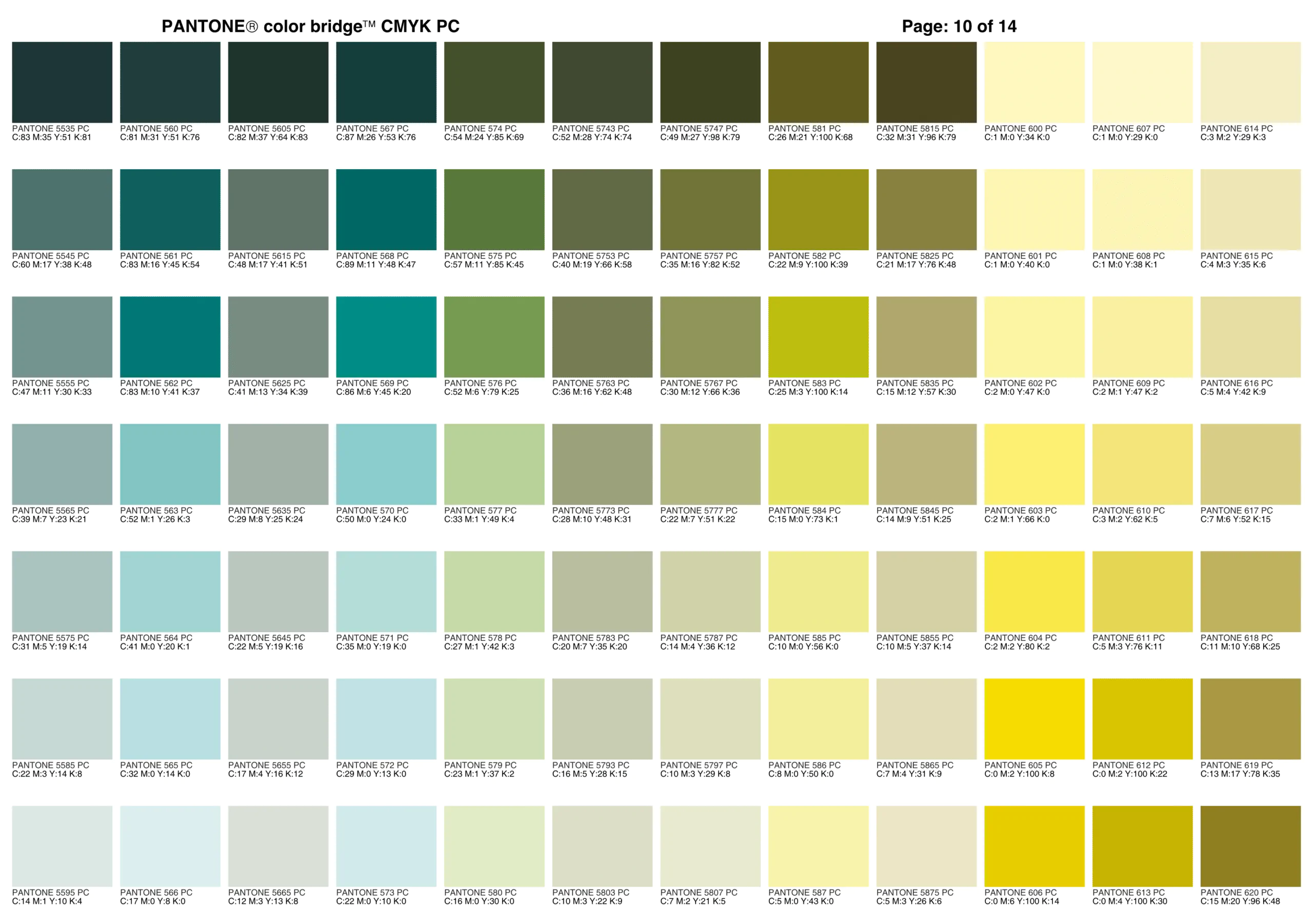 Каталог цветов Pantone - часть 10