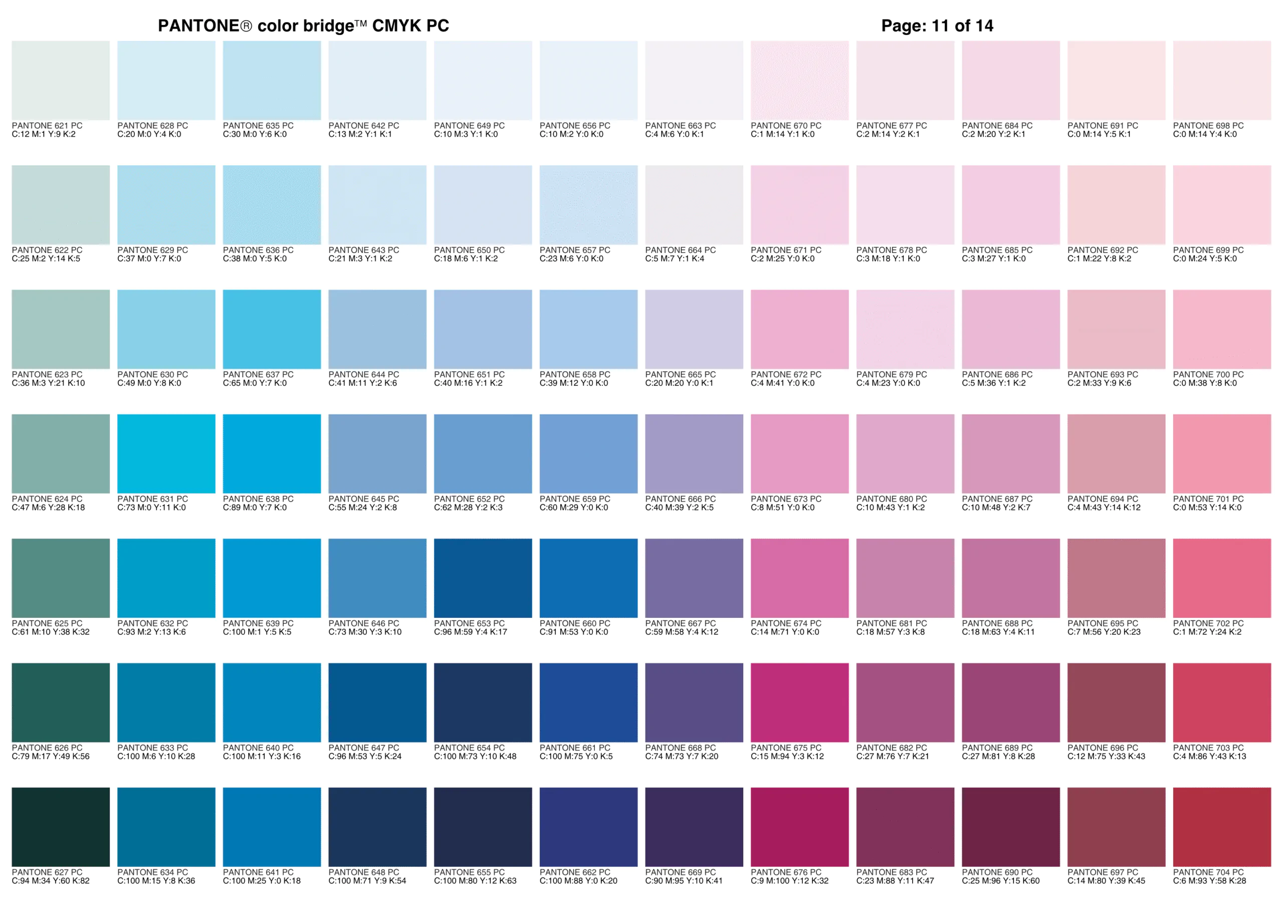 Каталог цветов Pantone - часть 11
