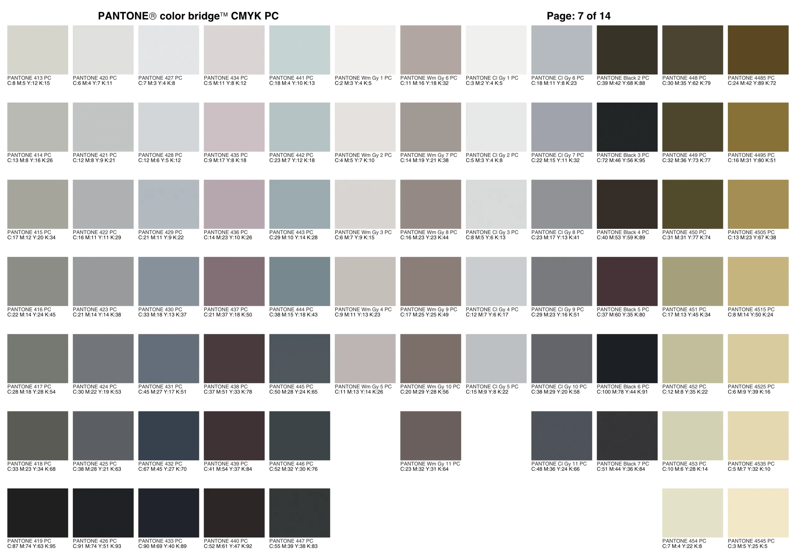 Pantone color catalog - part 7