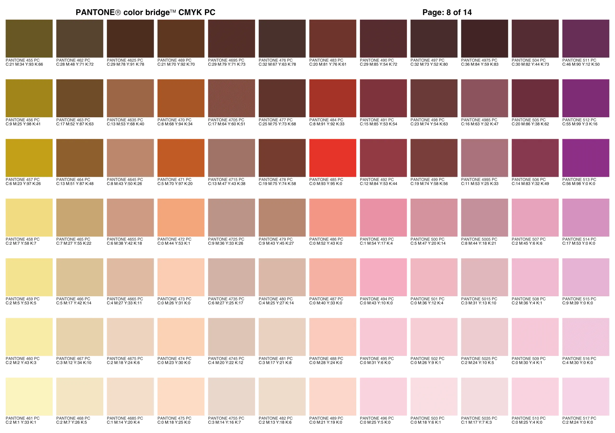 Pantone color catalog - part 8
