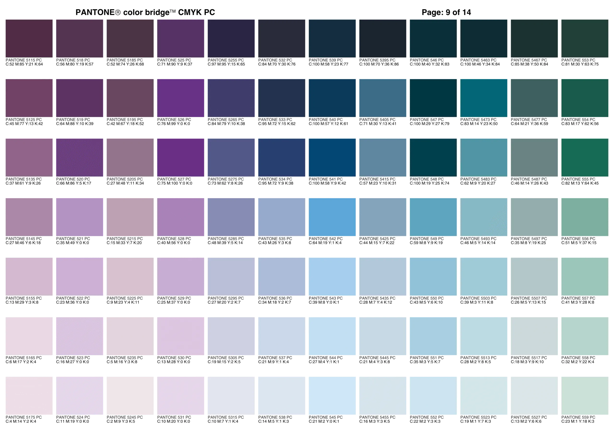 Каталог цветов Pantone - часть 9